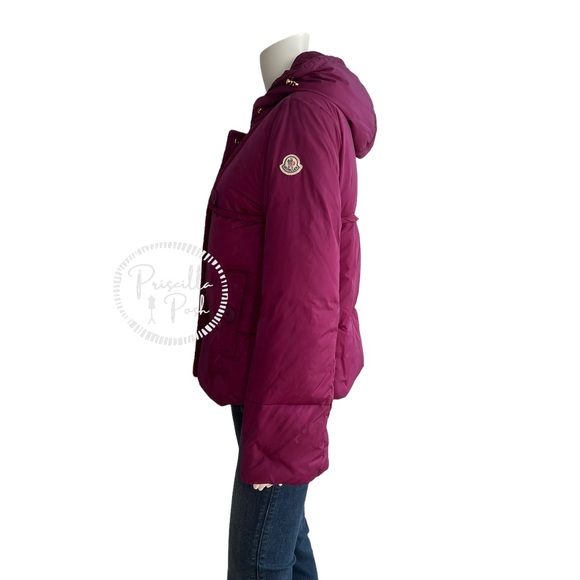 Moncler Magenta 'Amaryllis' Down Puffer Jacket Puffer Coat Fuchsia Pink Purple - Picture 6 of 14